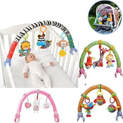 Lovely Baby Cradle Seat Cot Hanging Toys Crib Mobile Stroller Hanging Soft Plush Rattles Ring Bell Educational baby Toys M0036
