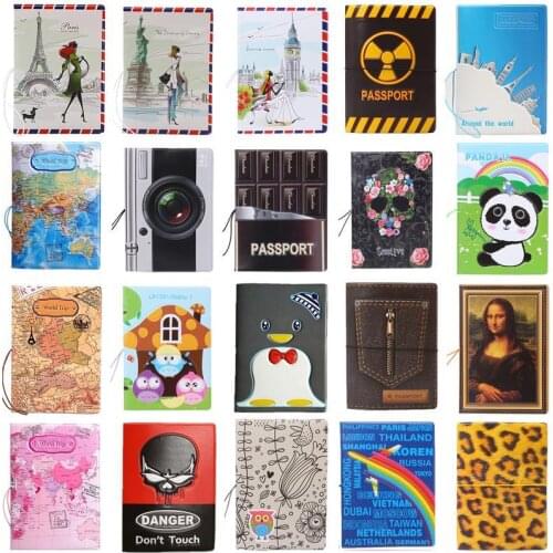 Travel 3D Passport Cover 14*9.6CM PVC Leather Credit Card Holder, ID Card Bag,Business Porte Carte Simple