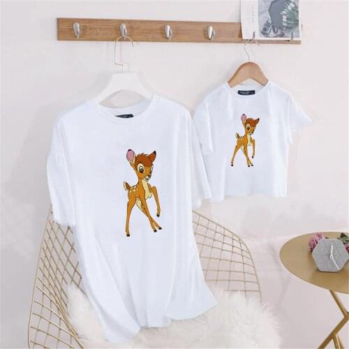 Bambi T-Shirt Disney Print Graphic Children Tee Shirts Harajuku Girl Boy Kids Tshirt Women Men Unisex T shirt Family Look