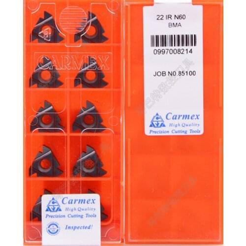 22IR N60 3.5 4.0 5.0 6.0 ISO BMA 10pcs 50pcs Carmex Internal thread carbide insert Processing stainless steel and steel