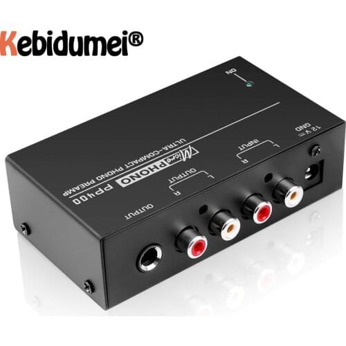 Kebidumei Hot Ultra-Compact Phono Preamp Preamplifier With RCA 1/4Inch Support TRS Interfaces Preamplificador Phono Preamp PP400