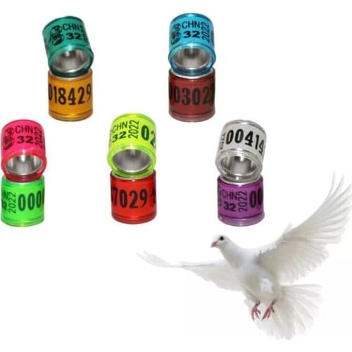 Bird Ring Leg Bands Aluminum Multi-Color Pigeon Foot Bands Clip Rings for Chickens Finch Dove Quail Small Poultry ID 8mm