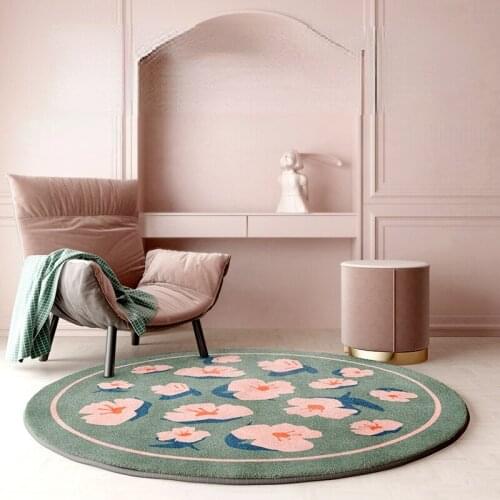 Round Shape Bath Mat Creativity Living Room Bedroom Bedside Carpet Desk Swivel Chair Floor Mats Room Decoration Aesthetics