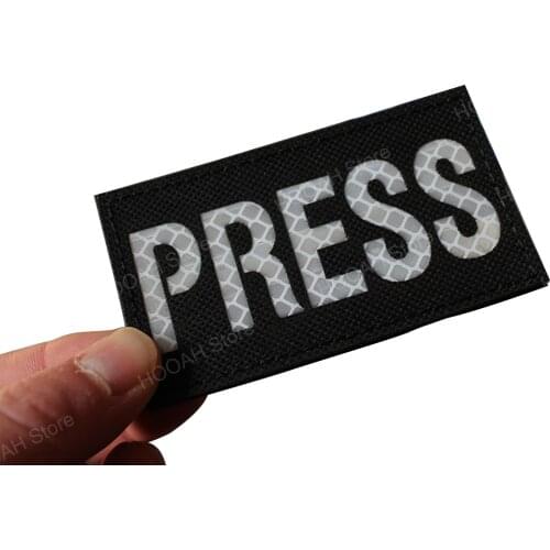 Laser engraving PRESS IR PATCH Infrared Reflective Tactical Military Army Media Journalist Correspondent Press Reporter Applique