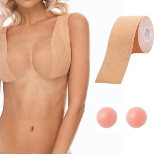 5M Adhesive Boob Tape Breast Lift Nipple Covers Push Up Bra Invisible Women Pasties for Sports Fitness Weeding Party
