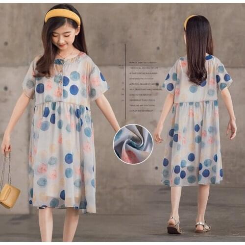 Teen Girls Summer Dress 2021 Polka Dot Dress Girls Chiffon Dress Sling Two-piece Suit Kids Princess Dresses for Girls Clothing