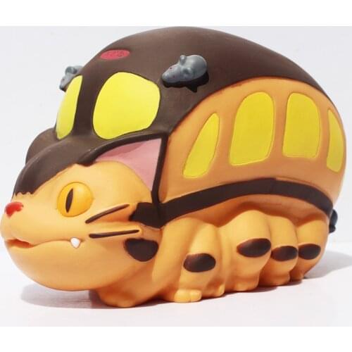 Lovely Anime My Neighbor Totoro Cat Bus Piggy Bank Coin Bank Vinyl Doll Brithday Gift For Kids Free Shipping