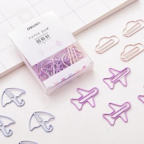12pcs/Pack Cartoon Style Paper Clip Kawaii Mini Clip Photo Tickets Decorate Binder Clips Cute Stationery School Office Supplies