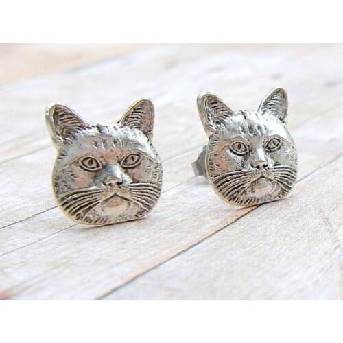 Fashion CAT Antique color earrings Personality stud earrings for women