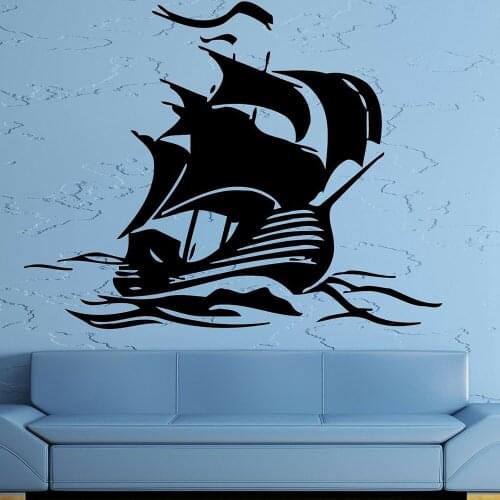 Ship Wall Sticker for Kids Rooms Yacht Sea Ocean Marine Water Sport Art Bedroom Decoration Vinyl Wall Decals P285