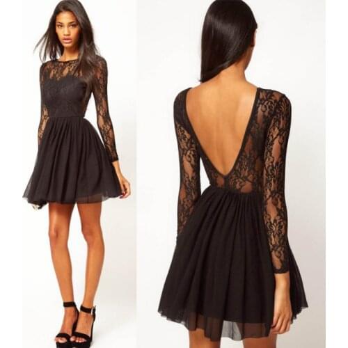 New Glitter A Line long sleeves Prom Dress Sweetheart Backless short red Evening Gowns lace 2021 Women Formal Party Dress