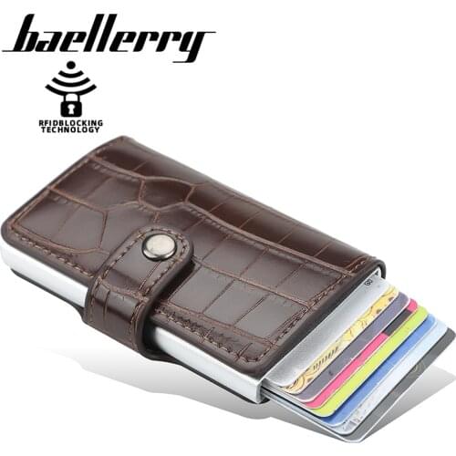 New Men Brand Carbon Fiber Card Holder Wallets Metal RFID Vintage Aluminium Box Slim Mini Wallet Small Money Bag Male Purses