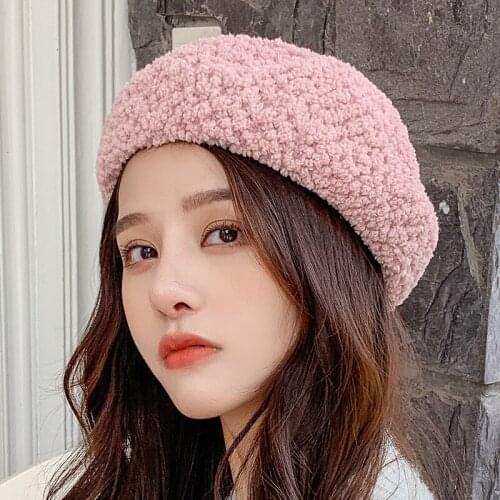 New Style Lady Cap Spring Autumn Winter Korean Fashion Velvet Beret Cute Woman Outdoor Warmth Travel Pumpkin Hat Christmas Gift