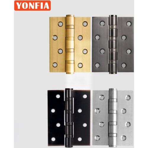YONFIA 4" Inch Stainless Steel 304 Flat Door Hinge 4x3x3 MM Butt Silent Thick Heavy Duty Door Hinge For Wood Door Accessories