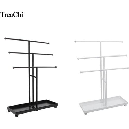 Creative Metal T Bar Earring Display Rack 3 Layers Necklace Bracelet Watch Jewelry Organizer Ornament Hanger SHowcase Stand Tray