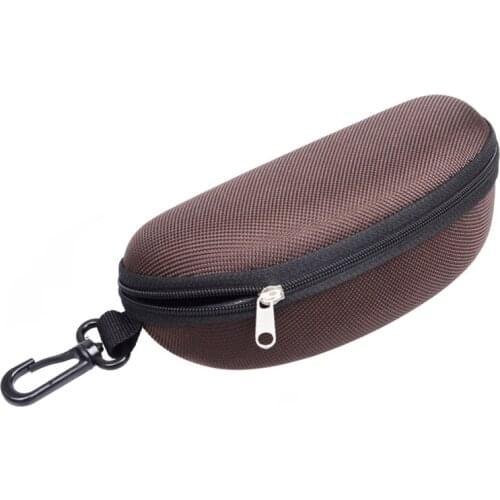 Portable Sunglasses Case Glasses Protector Lightweight Zipper Eyeglass Shell with Carabiner B99