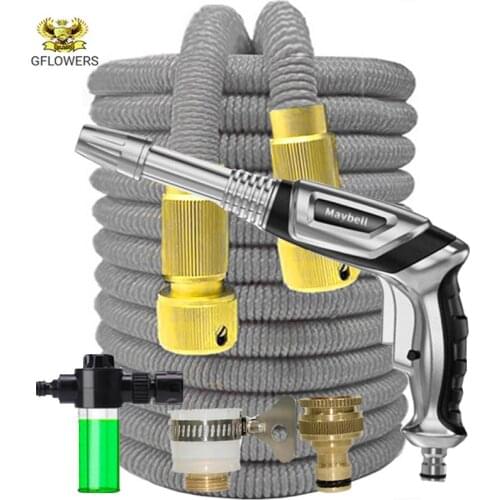 GFLOWERS Extendable Magic Hose, High Pressure Car Wash Hose, Adjustable Spray, Home Garden Garden Hose, Cleaning Gun