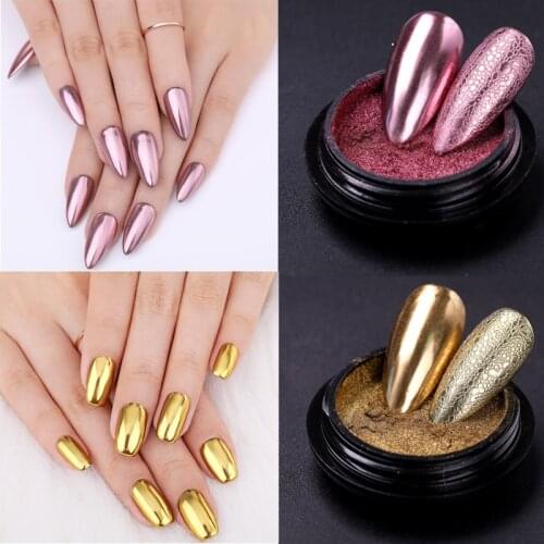 Rose Gold Nail Art Glitter Dipping Powder Mirror Glitter Pigment Powder Holographics Chrome Dust For Nails Decorations