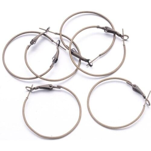 500pc Iron Hoop Earrings Antique Bronze 35mm For DIY Jewelry Accessories Making Earrings Handicrafts Supplies Wholesale