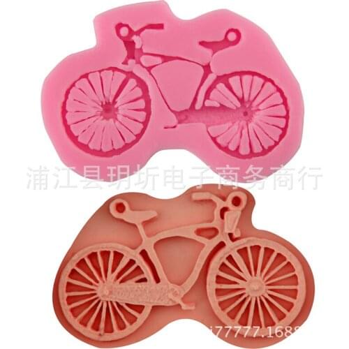 Bicycle shape silicone chocolate flip sugar cake mold DIY baking decoration tool gypsum drop glue hand soap mold