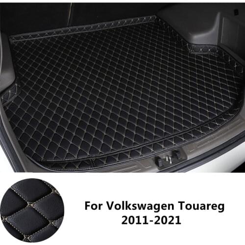SJ High Side Waterproof Car Trunk Mat AUTO Tail Boot Tray Liner Cargo Rear Pad Accessories For Volkswagen VW Touareg 2008-2021