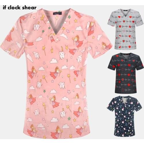 Dental Clinic Supplies Nurse Women Uniform Pet Hospital Staff Scrubs Top Nursing Uniform Male Female Medical Shirt Scrub Uniform