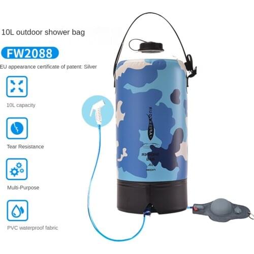 10L Camping Shower Bag Inflatable Water Bags Lightweight Portable PVC Leak-proof Bath Pouch For Travel Accessories