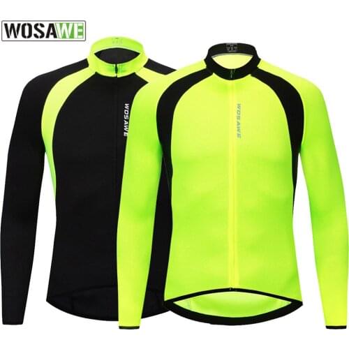 WOSAWE Cycling Motorbike Jerseys Autumn Winter Men Bicycle Sportswear Breathable Downhill MTB Reflective Long Sleeve Bike Shirts