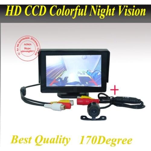 High resolution 4.3" Color TFT LCD Car Rearview Camera Monitor 4.3inch car Monitor for DVD Camera VCR with rear view camera