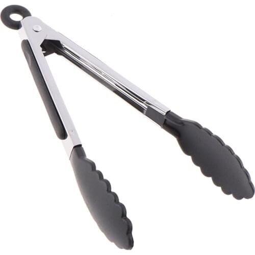 Food Meat Clip 9 Inch Stainless Steel Tong Clamp Silicone Kitchen BBQ Handle Non-Slip Clip Food Meat kitchen gadget