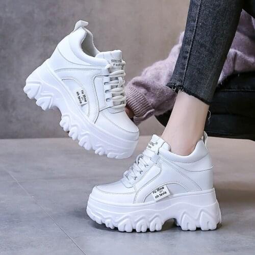 Women Winter Platform Sneakers Warm Fur Plush Insole Ankle Boots Women Spring Chunky Shoes Lace-up Tennis Shoes Woman Mujer 9CM