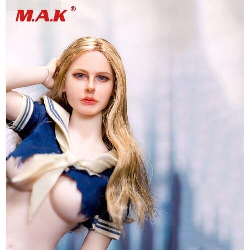 1/6 Female Head Carving Girl Head Chloe Moretz Curls Head Sculpt for 12 inches Action Figure