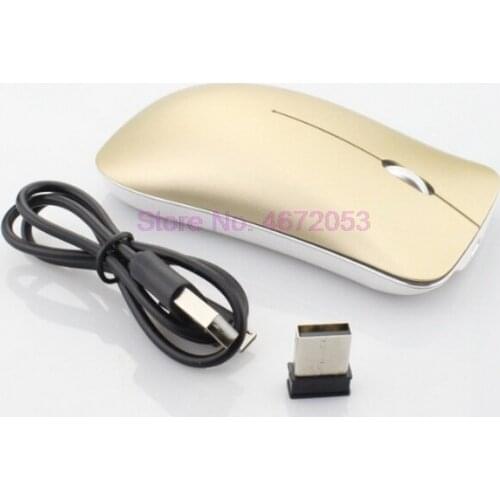 20pcs Wireless 2.4Ghz+Bluetooth 4.0 Dual Mode Mouse Aluminum Alloy Ultra-thin Recharge Portable High Class Optical Mice