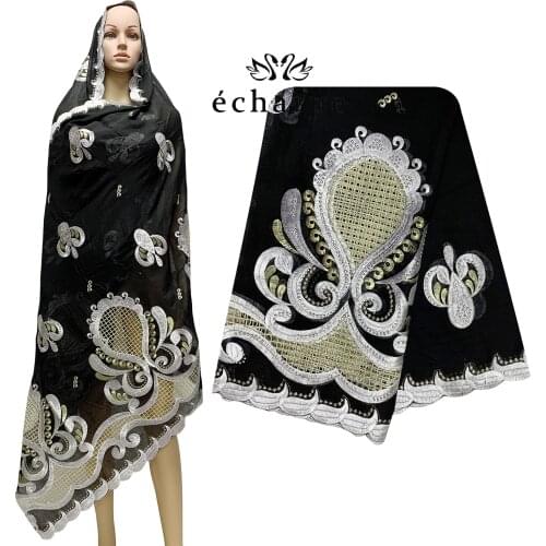 2021 Muslim Fashion Cotton Dubai Islamic Scarf Hollow-out Embroidery Big Size Shawls Hijab Headtie Scarf ES525