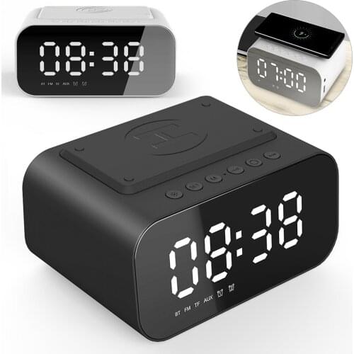 2021 New Portable Wireless Speaker 2000Mah Bluetooth Music Column Subwoofer Speaker Bluetooth Time Display Small Alarm Clock