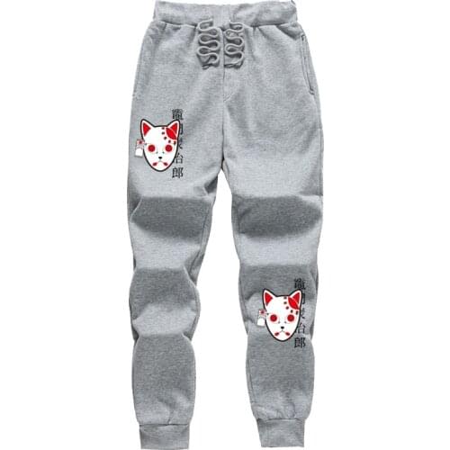 2021Japan Anime Demon Slayer Mens Sweatpants Joggers Men Gym Jogger Casual Pants Hip Hop Fleece Trousers Men Streetwear Clothing