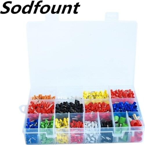2120pcs cold-pressed terminal set 16 types of boxed terminals, tube terminal set about 0.5mm2---16mm2 (22AWG-5AWG)