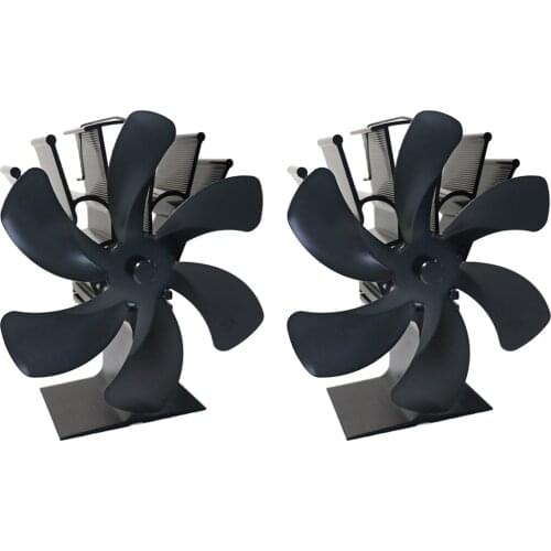 2x 6 Blade Fireplace Fan Heat Powered Stove Fan for Wood/Log Burner/Fireplace Eco Friendly and Efficient Heat Distribution Fan