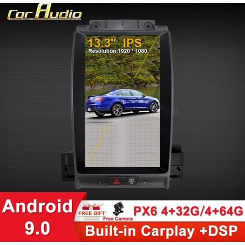 CarAudio for android 9.0 4+32G car multimedia player vertical screen car gps navigation 13.3 inch for Ford Taurus 2012-2016 high