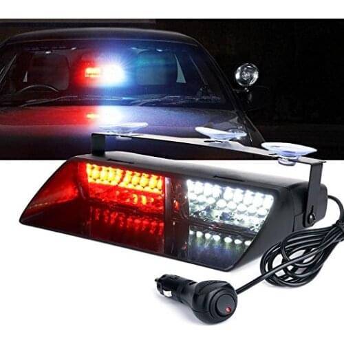 For Car Goods 16 LED 48W VIPER S2 Car Auto Truck Emergency Police Strobe Flash Windshield Warning Light Amber Red Blue Led12V