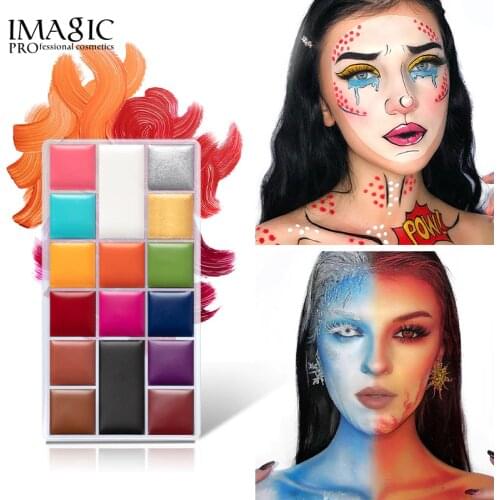 16 Colors Face Body Painting Oil Safe Matte Flash Tattoo Painting Art Halloween Party Makeup Fancy Dress Beauty Cosmetic Palette