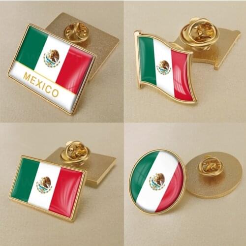 Coat of Arms of Mexico Mexican Map Flag National Emblem Brooch Badges Lapel Pins