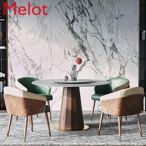 European-Style Custom Solid Wood Light Luxury Garden Leisure Dining Chair Household Minimalist Modern Armrest Armchair