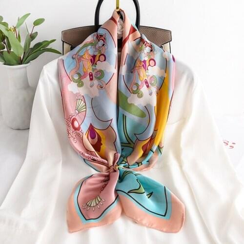 KOI LEAPING New fashion scarf for ladies flower printing scarf shawl decorative headscarf Variety professional shawl hot gift