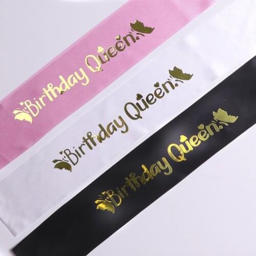 Birthday Queen Glitter Satin Sash Mermaid Birthday Girl Ribbons Shoulder Girdle Party Supplies Fashion Decoration Accessories