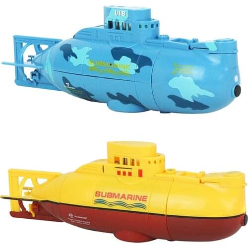Creative RC Remote Control Submarine Boat Ship Model Electric Pigboat Toy Waterproof Diving in Water Bath Kids Toys - Blue