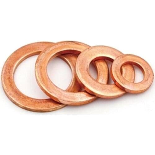 Copper washer inner diameter M11 outer diameters M14-19 flat gasket marine table gasket Watts meson Thickness 0.1mm-2mm
