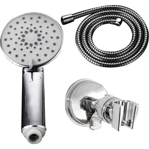 Shower Head Set Water Sprinkle Handheld Shower 5 Modes Adjustment 100mm Large Panel Silicone Nozzle Cleaned Easily Home