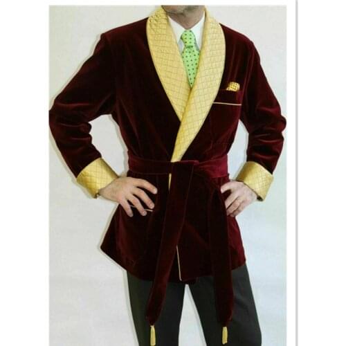 Latest Velvet Smoking Suit Men Jackets Designer Luxury Dinner Wedding Party Wear Coats Shawl Lapel Formal Mens Jacket Only