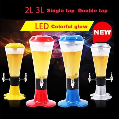 New Arrival LED colorful brilliance cannon beer barrels barbecue beer gun 2L3L wine tower sub-wine double-headed beer cannon Hot